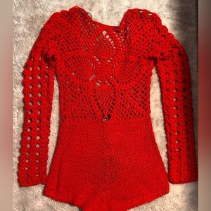 Read, crochet, bathing, suit, cover-up